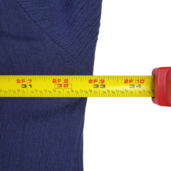 Roamans Crepe Dress Size 26W Blue Button Front Dolman Roll Tab Sleeve Rayon New - Picture 9 of 12